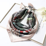 Kukombo New Silk Scarf Square for Women 70x70cm Small Neck Scarves Lady Shawl Fashion Print Hijab Brand Designer High Quality Scarfs