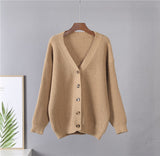 Christmas Gift Hirsionsan Cashmere Long Sleeve Sweater Women 2021 New Single-Breasted Female Cardigan V Neck Soft Loose Knitted Outwear Jumpers