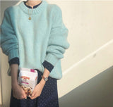 Kukombo Christmas Gift 10 colors Pink Women Sweater Pullover Female Knitting Overszie Long Sleeve Loose Knitted Outerwear Womens Winter Sweaters