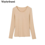 Christmas Gift Yiyiyouni Casual Screw Thread Long Sleeve Pullovers Women Vintage Cotton Knitted Sweaters Women Korean Basic Black White Tops