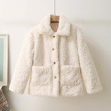 Christmas Gift Winter 2021 Solid Fuzzy Faux Fur Jacket Women Thick Warm Padded Lining Overcoat Sweet Girls Pink Faux Rabbit Fur Coat Outerwear