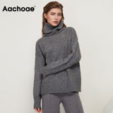 Christmas Gift Elegant Solid Knitted Two Piece Set Women Turtleneck Batwing Long Sleeve Loose Sweater Full Length Casual Wide Leg Pants