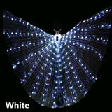 Kukombo Halloween Angel Cosplay Wings Kid Girls 360 Degree LED Light Up Luminous Belly Isis Wings Carnival Party Wear Birthday Gift