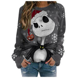 Christmas Gift Women Christmas Printing Sweater Plaid Women Casual Long Sleeve Shirts Blouse Tops Christmas Sweater Holloween Fastival Clothes