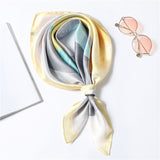 Kukombo New Silk Scarf Square for Women 70x70cm Small Neck Scarves Lady Shawl Fashion Print Hijab Brand Designer High Quality Scarfs