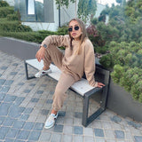 Christmas Gift Letter Print Pullover Suit Women Streetwear O-Neck Long Sleeve Loose 2-piece Woman Simple Slim Warm Women's Suit 2021