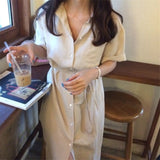 Kukombo New 2022 Women Summer Shirt Dress Single Breasted Oversize Korean Style Vintage Split Lace Up Pure Long Dress DR2628