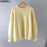 Christmas Gift EZSSKJ thick dazy oversized wool Sweaters Women 2021 puff sleeve Winter sweater Pullovers Loose Female Warm Basic sweater Jumper