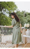 Kukombo French Elegant Dress Women Summer Simple Generous Solid Color Vestido 2022 New Petal Lapel Sweet Cute Bow Tie Kawaii Dresses