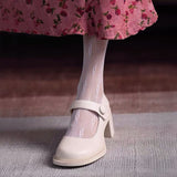 Kukombo Lolita Shoes Buckle Mary Janes Shoes Women Platform Shoes Patent PU Leather Girls Shoes Casual Shoes Loafers Thick Retro Shoes
