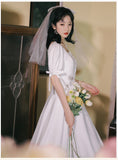 Kukombo Summer 2022 Puff Sleeve Chic Bowknot Square Neck White Dresses Retro Elegant Ladies Fashion Bridesmaid Dress Vestidos De Fiesta
