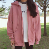 Kukombo Hoodies Sweatshirts Women Hooded Spring Solid Korean Style Lace-Up Pockets Womens Leisure Loose Trendy Students Chic Ulzzang New