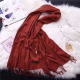 Christmas Gift 2021 women scarf solid cashmere scarves lady shawls and wraps winter head scarf pashmina long size foulard hijab wholesale