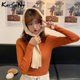 Christmas Gift Autumn Women Sweaters And Pullovers Turtleneck Slim Women's Jumper White Knitted Tops Winter Ladies Sweater Woman 2021 Korean