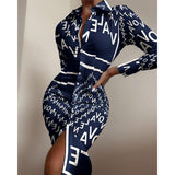 Cyber Monday Sales Sexy Spring Autumn Women Long Sleeve Shirt V-Neck Dress Casual Tie Dye Bodycon Dresses White Print Elegant Slim Midi Vestidos