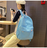 Kukombo New Waterproof Nylon Women Backpack Female Travel Bag Backpacks Schoolbag for Teenage Girls Solid Color Bookbag Mochila Bookbag