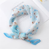 Kukombo 2022 Women Chiffon Hair Scarf Square Neck Scarves Bag Handle Tie Foulard Lady Neckerchief Bandana Shawls and Wraps