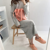 Christmas Gift Knitted Dresses Fall Warm Sweater Women Dress Winter Long Sweaters Long Loose Maxi Oversize Lady Dresses Bodycon Robe Vestidos-A