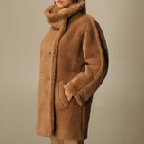 Christmas Gift Brand Design Big Collar Teddy Bear Jacket Women Winter 2021 Thick Warm Fur Coat Oversized Overcoats Ladies Chic Street Outerwear