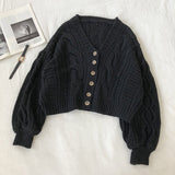 Christmas Gift Solid color Knitted Sweater Women 2021 Autumn Female Casual Long Sleeve Single Breasted V neck Cardigan Sweaters Coat