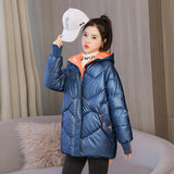 Christmas Gift New Winter Parkas Warm Women Jacket Hooded Long Coat Fashion Female Basic Coats Cotton Padded Parka Outerwear Snow Wear Overalls