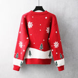 Christmas Gift Sweater new year Christmas snow cartoon cartoon deer top warm commuting red pullover round neck thickened long sleeve sweater