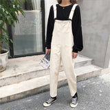 Christmas Gift Women's Denim Jumpsuits Street Korean Preppy Style Wild Loose And Thin Nine Points Casual Pants Pocket Woman Denim Overalls