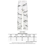 Kukombo Grey Brown Aesthetic High Waist Women's Straight Jeans Harajuku Baggy Tie Dye Print Casual Mom Denim Trouser Streetwear