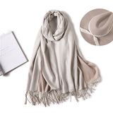 Christmas Gift Hot 2021 Winter Scarf Double Side Women's Scarves Fashion Warm And Soft Cashmere Scarf Lady Shawls Pashmina Foulard Tassel