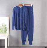 Christmas Gift Hirsionsan Cashmere Casual Two Piece Knitted Carrot Pants & Hooded Sweater Women Autumn Winter Sets Female Tracksuits Harem Pant