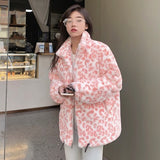 Christmas Gift 2021 new winter Korean zipper top lamb leopard plush short coat imitation Rex Rabbit Fur grass fur coat female