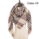 Christmas Gift 2021 New Winter Knitted Scarf Cashmere Pashmina Women Warm Neck Scarves Shawls Plaid Wraps Triangle Stoles Lady Bandana
