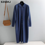 Christmas Gift straight autumn winter loose long sweater dress women split side long  oversize maix sweater dress female basic dress