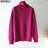 Christmas Gift 2021 Women's Sweater Autumn Winter Warm Turtlenecks Casual Loose Oversized  wool sweaters  Pullover  Femme top