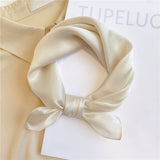 Christmas Gift Solid Natural Silk Square Scarf Women Small Neck Hairband Foulard High Quality Bandana Scarves Female Summer New Neckerchief