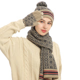 Christmas Gift Winter new Korean 2021 knitted scarf women's gift warm fashion wool hat cold proof scarf gloves versatile socks three pieces