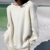 Christmas Gift 2021 New Winter Spring Women Sweaters Pullovers Hooded Minimalist Oversize Korean Style Elegant LadiesTops SW1268JX