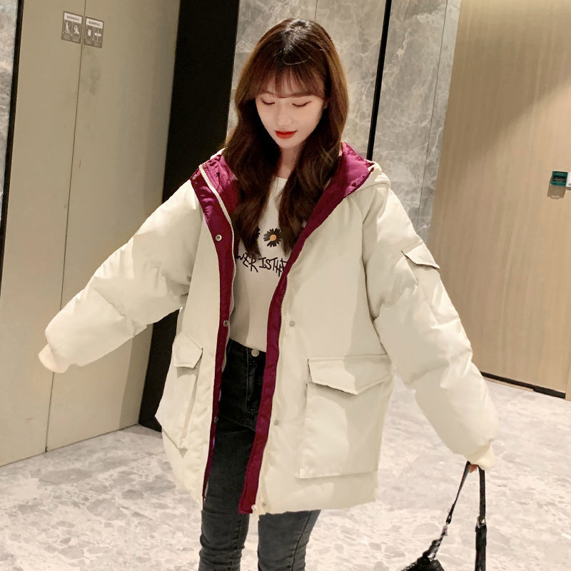Christmas Gift 2021 New Winter Clothes Korean Version Loose Winter Mid-length Coat Down Padded Coat Padded Jacket Women's Thick Padded Jacket