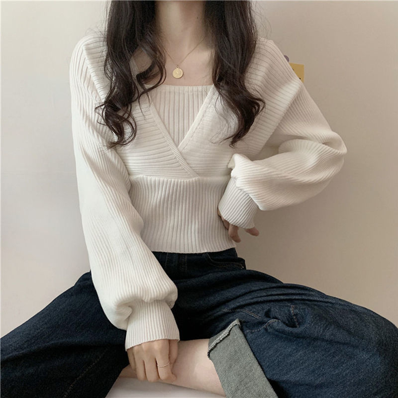 Kukombo Pullovers Women Knitting Elegant Solid All Match Ladies Casual Korean Style Daily Loose Design Spring Fashion Popular College