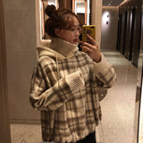 Christmas Gift Korea Version Fake Two-piece Hoodie Women's Turtleneck Oversized Harajuku Clothing Cversized Jacker Winter Casual Sweatshirt New
