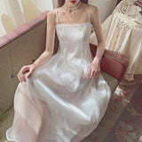 Kukombo Elegant Spaghetti Strap White Fairy Dress Women Korean Style Sweet Purple Midi Dress Romantic Holiday Beach Summer Dresses 2022