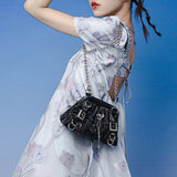 Kukombo Fashion Metal Chain Shoulder Bags For Women Purses and Handbags Ladies Crossbody Bags Women Messenger Bags bolsos de mujer K36
