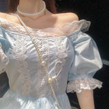 Kukombo  Women Elegant Lace Ruffles Slim Dress Romantic Fairy Party Dress Summer Gentle Sweet Lolita Style Princess Vestidos