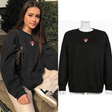 Kukombo Harajuku Oversized Hoodies Women Brown Letter Embroidery Cotton Long Sleeve Pullover Girls Casual Aesthetic Sweatshirts