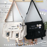 Kukombo 2023 New Fashion Casual Tote Bags Canvas Bookbag Messenger Bags Cute Cartoon Crossbody Bags Lovely Multifunctional Backpack