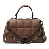 Kukombo Female Small Square Bag Tote 2022 Fashion New Pu Leather Women's Handbags Solid Lingge Shoulder Crossbody Bags for Women Totes
