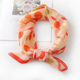 Kukombo 2022 Women Chiffon Hair Scarf Square Neck Scarves Bag Handle Tie Foulard Lady Neckerchief Bandana Shawls and Wraps