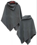 Christmas Gift 4 Colors Women Coat Poncho Autumn Winter Casual Overcoat Zipper Loose Pullover Cloak Sweater Cape Outwear