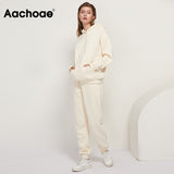 Christmas Gift 2021 Solid 100% Cotton Suits Women Set Fleece Pullover Hooded Hoodies Sweatshirts Casual Pants Tracksuit Plus Size