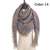Christmas Gift 2021 New Winter Knitted Scarf Cashmere Pashmina Women Warm Neck Scarves Shawls Plaid Wraps Triangle Stoles Lady Bandana